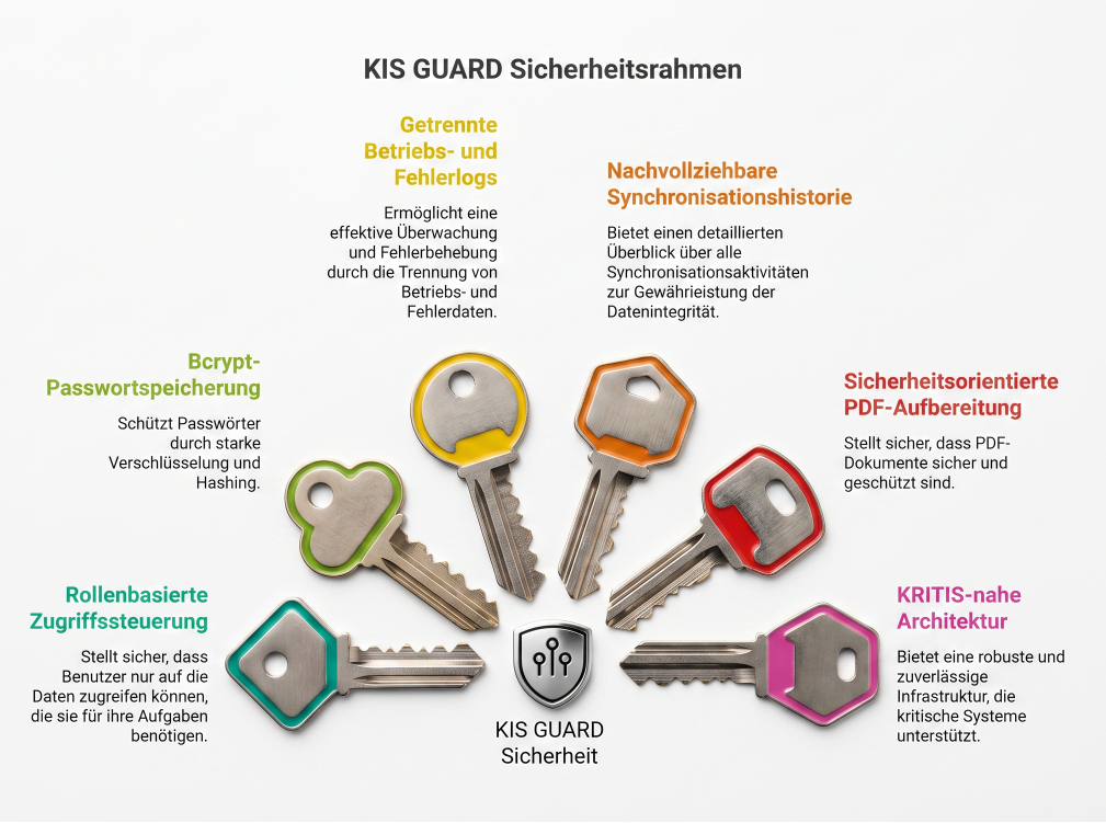 KIS GUARD Prozesskette von KIS-Quelle bis Zugriff im Notbetrieb